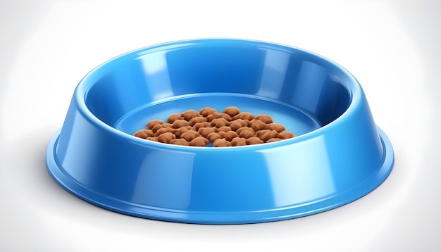 Photo blue pet food bowl for cat or dog icon isolated on white background dog or cat paw logo design temp