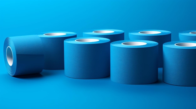 Blue Physio or Kinesiology Tape Rolls on Matching