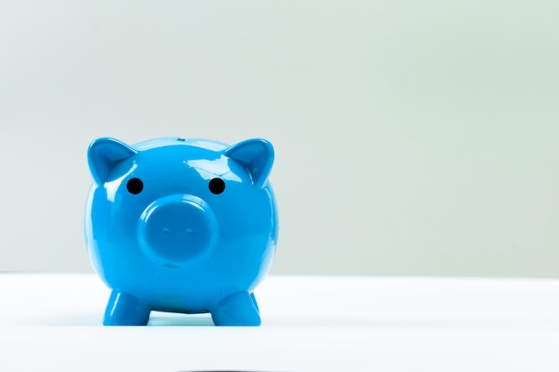 Blue piggy bank or money box 