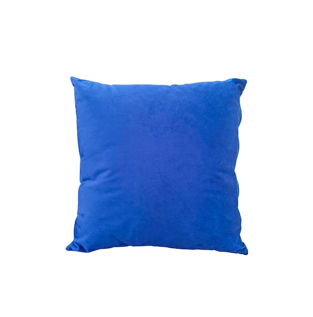 Blue pillow on a white background