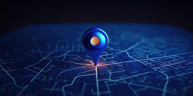 Blue pin marker 3d-model gps-navigatie locatiepunt