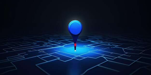 Photo blue pin marker 3d model gps navigation location point