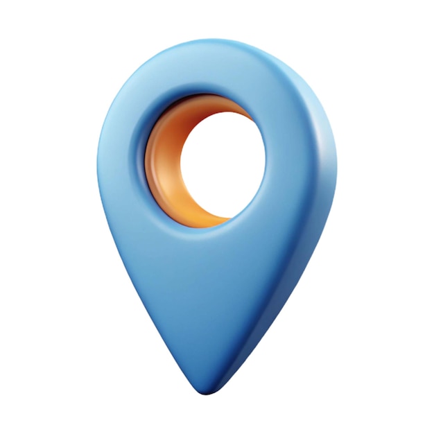 a blue pin with a circle on it that says quot o quot