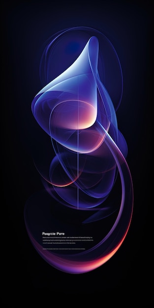 a blue and pink abstract image of a wave and a blue and red swirl.