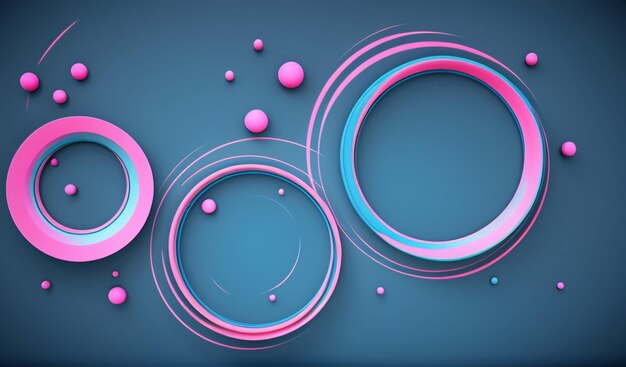 Photo blue and pink circles psd