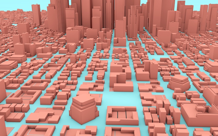 Photo blue and pink city