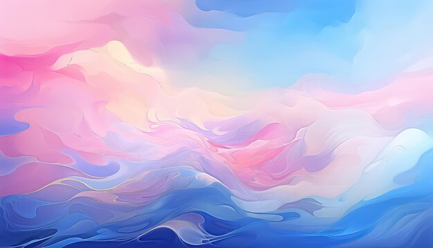 青とピンクの雲またはネオン色のスプリングコンセプトの煙