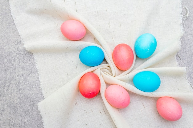 Blue and pink eggs for Easter