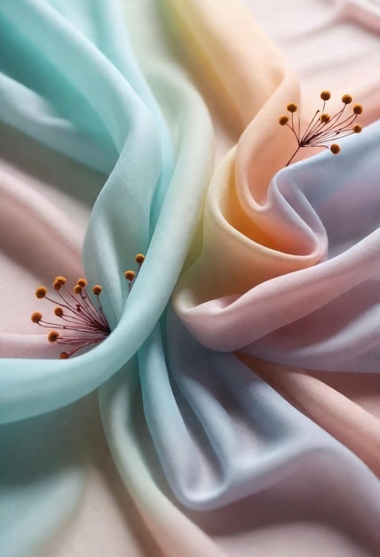 a blue and pink flower is tied to a tie