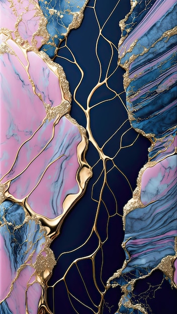 Blue and Pink Marble Texture