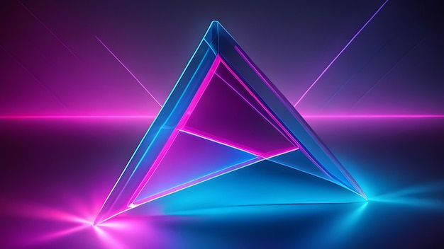 Blue pink neon beam triangular prism