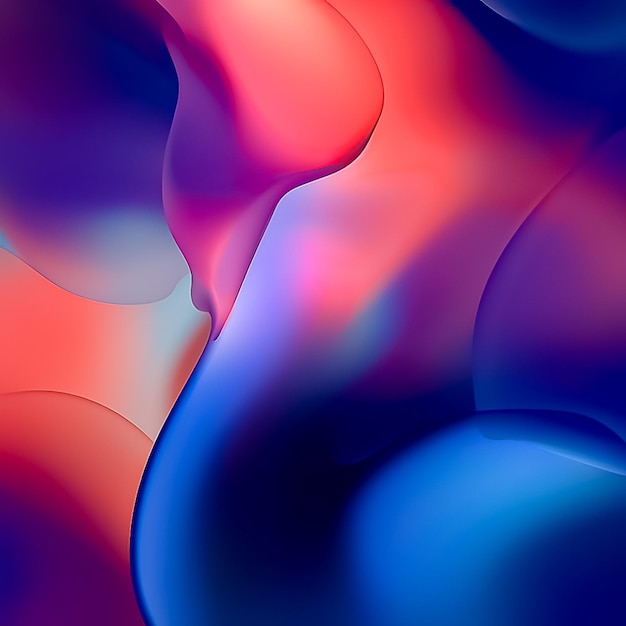 Photo blue pink and orange silk waves with soft gradient background ai generated