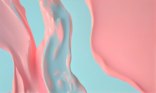 Blue and pink paint on a pastel pink background generative AI