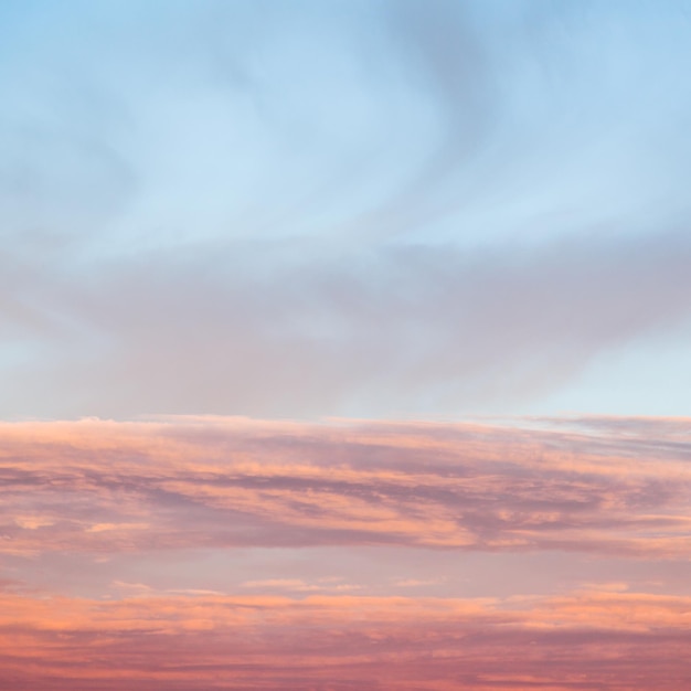 Blue and pink sky at sunset