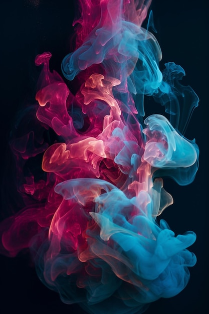 A blue and pink smoke background with a pink and blue smoke.