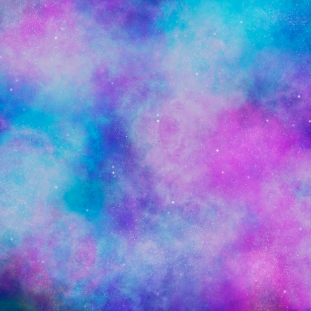 Blue and pink space background Bright texture as universe poster or wallpaper