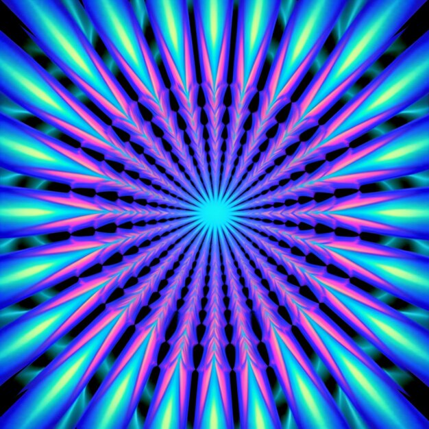 A blue and pink star burst with a black background generative ai