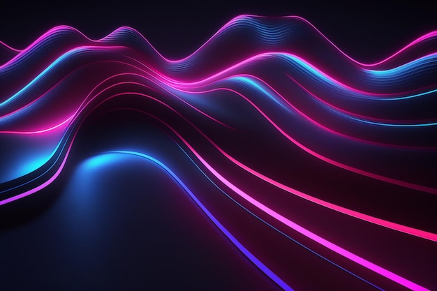 A blue and pink wave with a blue and pink background.