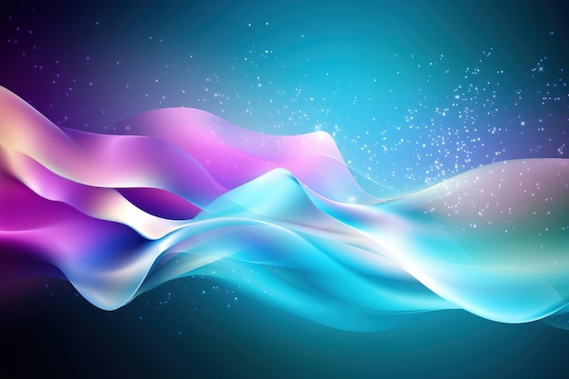 Blue and pink waves on a dark blue background