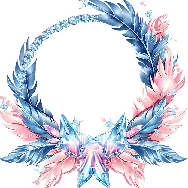 Photo a blue and pink wreath with the word quot blue quot on it