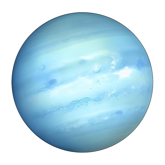 A blue planet in a white background