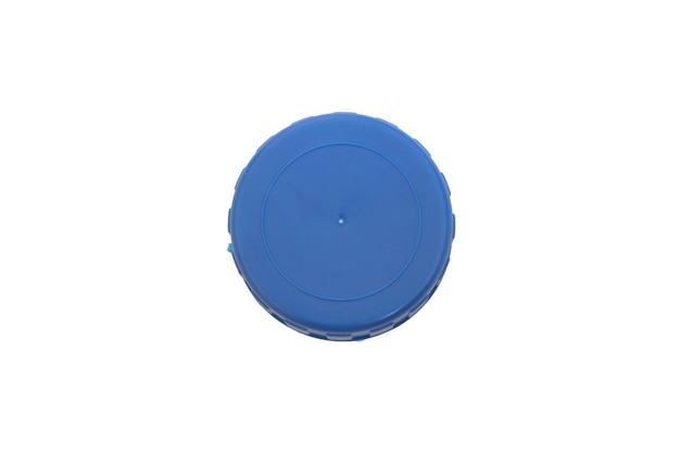 Blue plastic bottle cap isolated on a white background