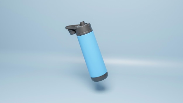 Foto un contenitore di plastica blu con un tappo di plastica blu
