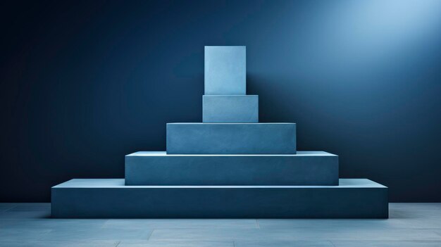 Blue Podium Minimal Podium Geometric Decoration Merry Christmas And Happy New Year Background