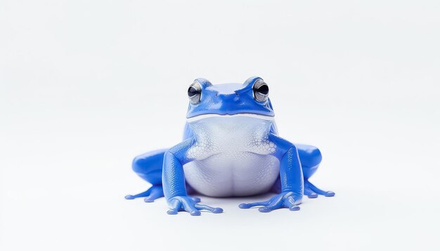 Blue poison toad on white background