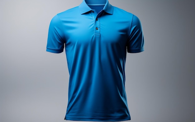 Photo blue polo tshirt with collar tee generative ai