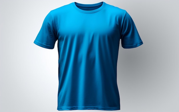 Photo blue polo tshirt with collar tee generative ai