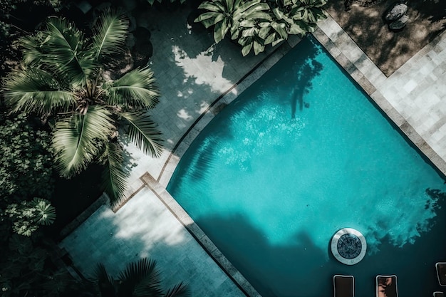 Blue Pool op Tropical Island Illustratie AI generatief