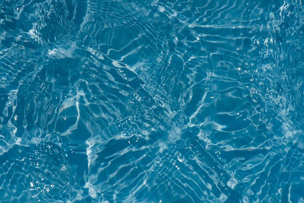 A blue pool with ripples and the word water on it