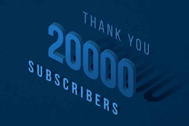 A blue poster that says 2000 subscribers on it