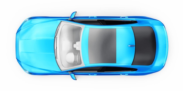 Blue Premium sports sedan 3D illustration