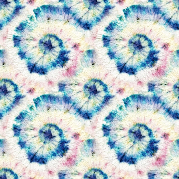 Foto blue psychedelic kaleidoscope cravatta senza cuciture