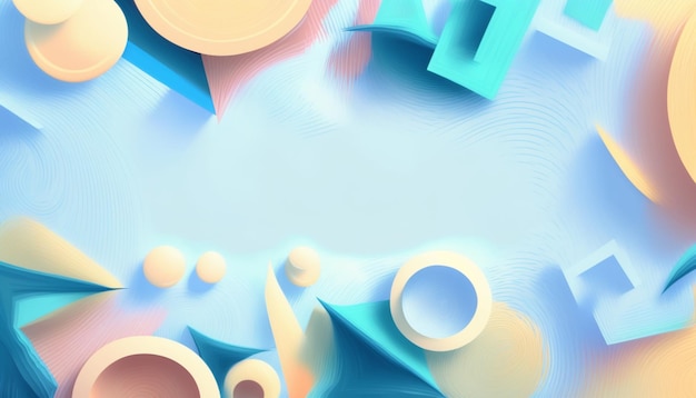 blue psychedelic paper shapes with copy space Background