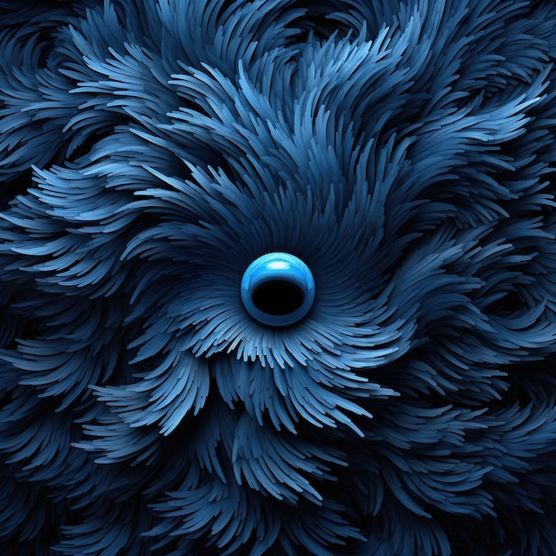 A blue puffy hair generative ai