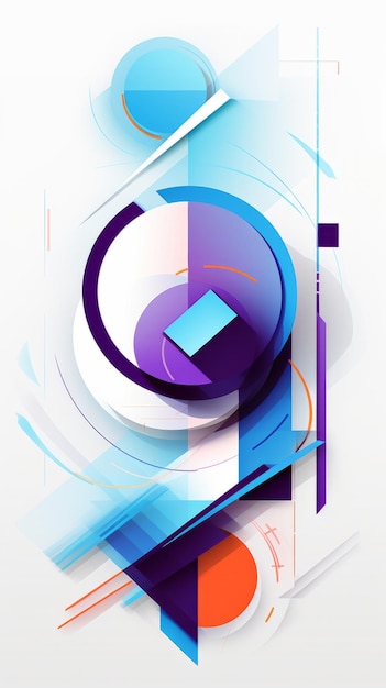 Синий и фиолетовый абстрактный дизайн на белом фоне