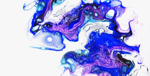 A blue and purple abstract painting with the word art on it.