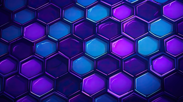 blue and purple abstract pattern of hexagons