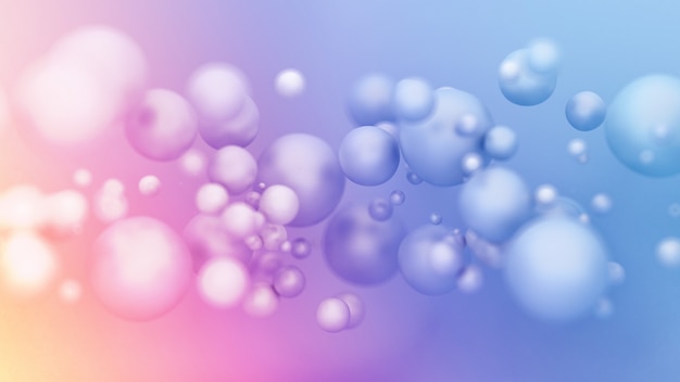 Photo blue purple background with balls. 3d illustration, 3d rendering.