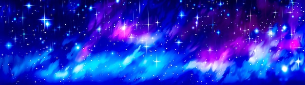 Foto sfondio blu e viola con stelle nel cielo e stelle nel cielo ai generativa