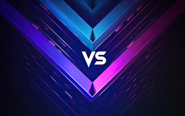 Photo a blue and purple background with the word vs.