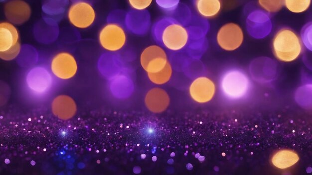 Photo blue and purple bokeh glitter vintage lights background