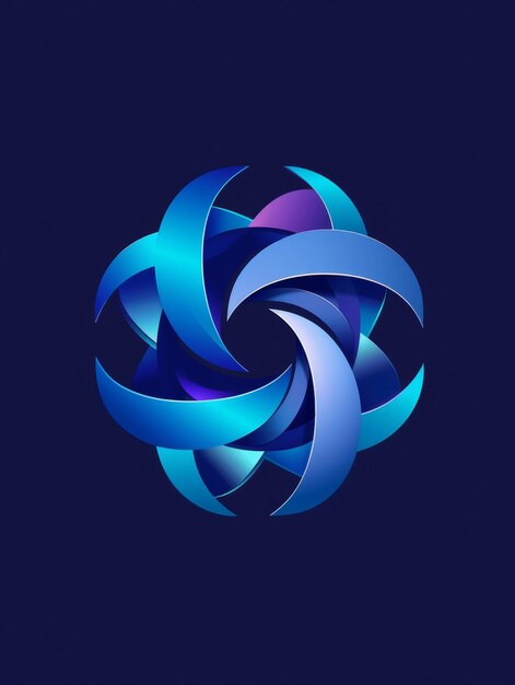 a blue and purple design with a blue background with a pattern of interlocking circles