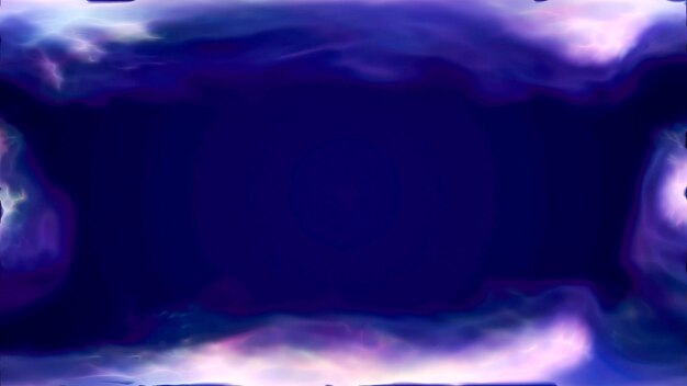 未来的な波と液体プラズマの煙の線で作られた 青い紫色のエネルギーマジックフレーム