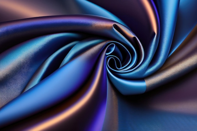 A blue and purple fabric with a swirl pattern.