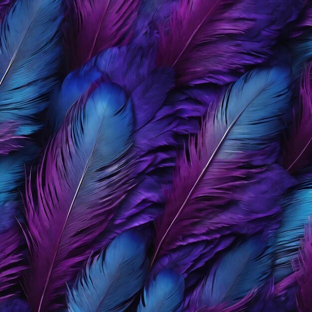 Photo blue and purple feathersfeather purple textured fashion macrophotographyblue and purple feathe