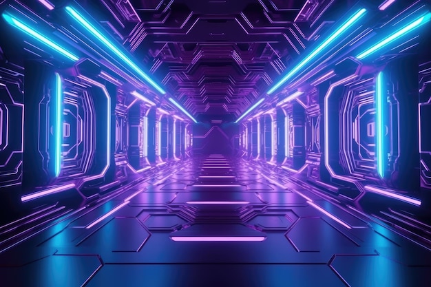 Blue and purple futuristic scifi generative ai